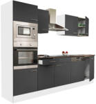 Leziter Yorki 280 konyhabútor fehér korpusszal, selyemfényű antracit fronttal (L280FHAN) - leziteronline