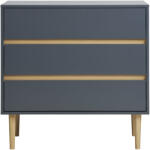 House Nordic Bisley komód 3 fiókkal, festett fa, sötétszürke 80x40x80 cm (3102010)