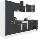 Leziter Yorki 270 konyhabútor fehér korpusz, selyemfényű antracit front alsó sütős elemmel polcos szekrénnyel (L270FHAN-SUT-PSZ) - leziteronline