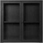 House Nordic Brisbane vitrines faliszekrény, 2 ajtó, acél, fekete 80x18x80 cm (3003010) - leziteronline