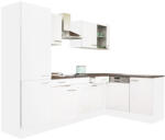 Leziter Yorki 280 sarok konyhabútor fehér korpusz, selyemfényű fehér fronttal polcos szekrénnyel (LS280FHFH-PSZ) - leziteronline