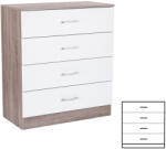 Leziter Miami komód 4 fiókos 80x92 cm fehér-yorki tölgy (LMK4FFYT)