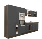 Leziter Yorki 360 konyhabútor yorki tölgy korpusz, selyemfényű antracit fronttal polcos szekrénnyel (L360YAN-PSZ) - leziteronline