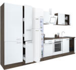 Leziter Yorki 360 konyhabútor yorki tölgy korpusz, selyemfényű fehér front alsó sütős elemmel polcos szekrénnyel és felülfagyasztós hűtős szekrénnyel (L360YFH-SUT-PSZ-FF) - leziteronline