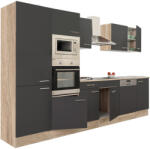 Leziter Yorki 340 konyhabútor sonoma tölgy korpusz, selyemfényű antracit fronttal polcos szekrénnyel (L340STAN-PSZ) - leziteronline
