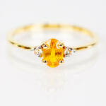  Arannyal Bevont Ezüst Gyűrű Sárga Zafírral és Fehér Topázzal, Y65112/59