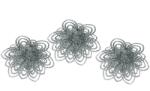 LAALU Díszkészlet, csipeszes virág, ezüst, 12 cm, 3 db (LAU-6255)