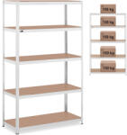  Fém tárolóállvány 5 polccal 750 kg 120 x 50 x 197 cm szürke