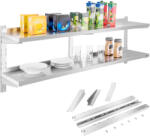  Dupla acél fali polc, állítható, 160 cm