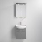 Bath Deluxe Шкаф за баня с мивка Vang + LED огледален шкаф 230V IP44 сив (BT0120)