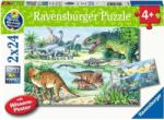 Ravensburger Puzzle pentru copii Ravensburger din 2 x 24 bucăți - Dinozauri (5128) Puzzle