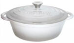 Kinghoff Oala din fonta cu capac Kinghoff KH 1522, 4.5 L, 30 cm, Forma ovala, Emailata, Inductie, Gri (KH 1522)