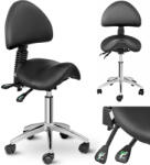  BERLIN nyereg alakú kozmetikai szék állítható forgatható háttámlával - fekete