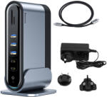  Multifunkcionális HUB replikátor port elosztó kártyaolvasó EU CN UK csatlakozó szürke