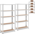  Fém tárolóállvány 5 polccal 875 kg 90 x 30 x 180 cm szürke 2 db