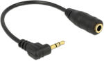 Delock audio sztereó kábel, 2.5 mm hajlított apa 3.5 mm anya 3 pin, 14 cm