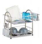 Relaxdays Rozsdamentes acél többszintes edényszárító, RD0389 (10020389)