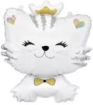 Godan Fehér cica alakú fólia lufi - 39 x 49 cm