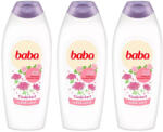 Baba Tündérkert tusfürdő frissítő bodza és rózsavíz illattal 3x750 ml