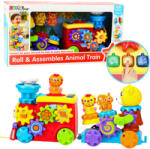 LeanToys Zenevonat Interaktív Kisgyermek Mackó Fogazott Kerekek Színes Színes