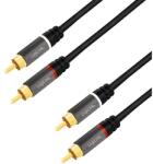 LogiLink Audio Cable, 2x2 Cinch (RCA) male, gold, 10m, black (CA1209)