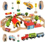  Fa vonatkészlet mozdonnyal és városi vasúttal - 69 darabos (KX3495)