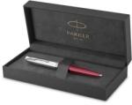 Parker Golyóstoll, 0, 7 mm rotációs, ezüst színű klip, piros tolltest, PARKER Royal 51 Core , fekete (2123498)