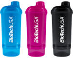 BioTechUSA Shaker Wave+ Compact 500 ml + 150 ml, fum transparent