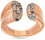 Heratis Forever Egyedi gyűrű fehér és kék topázzal, 14 karátos rozé arany IZBR1493