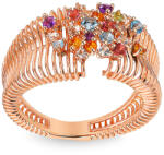 Heratis Forever Luxus gyűrű színes drágakövek kombinációjával, 14 karátos rosé arany IZBR1494