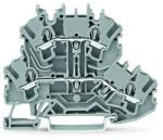 WAGO Átmenő sorkapocs L/L TS35 2-szintes 24A 0.75-2.5mm2 szürke rugószorításos rugószorításos WAGO - 2002-2201
