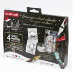 uni Folyékony kréta UNI PWE-5M Karácsonyi kiadás Tradicionális színek 4 darabos (2UPWE5M4DBTRAD3) - robbitairodaszer