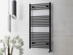 Sanimix Törölközőszárító radiátor 120cm x 60cm Íves, fekete (20_12060IBL)