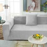 Forcheer Klasszikus Fotel Huzat (bársonyos, világosszürke)