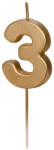 PARTYDECO számgyertya, arany, 4, 5 cm, 3 (SCU9-3)
