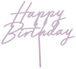 PARTYDECO tortadísz beszúró, akril, Happy Birthday, lila, 16, 5cm (KPT79-014)