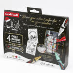 uni Folyékony kréta UNI PWE-5M Karácsonyi kiadás Tradicionális színek 4 darabos (2UPWE5M4DBTRAD3) - papir-bolt