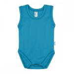 Kynga azúrkék ujjatlan gyerek body 152