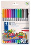 STAEDTLER Filctoll készlet, 1-3 mm, kétvégű, kimosható, STAEDTLER Noris® 320, 12 különböző szín (TS320C12) - fiorex