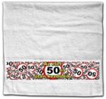 Neves Ajándék Törölköző 90 cm x 48 cm - Az élet 50 év után kezdődik (TCS006)
