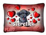 Neves Ajándék Párna - Szerelmes Ajándék - Fekete kutyus (PL077)