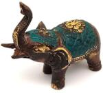 R. M. ékszer Réz figura elefánt álló arany zöld 8x8cm (017915)