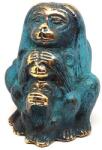 R. M. ékszer Réz figura Három bölcs majom kék arany 6x5cm (017873)