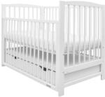 NEW BABY Gyerek kiságy New Baby LILLY leengedhető oldalráccsal és fiókkal fehér - babyonline
