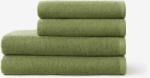 Goldea bordűr nélküli frottír törölköző és fürdőlepedő soft - olivaszínű 50 x 100 cm