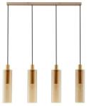 Nova Luce Lustra cu 4 pendule metal auriu, sticla chihlimbar ZOELLA (NVL-9236213)