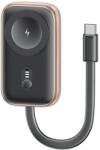 USAMS Induktív töltő Apple Watch Usams CD245 2 1-ben 1200mAh powerbankkal + USB-C kábellel fekete-bronz színű