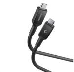 Spigen ESSENTIAL EB10020CC adatkábel (Type-C - Type-C, 100W, PD gyorstöltő, 200cm) FEKETE (ACA09460)
