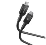 Spigen ESSENTIAL EB10010CC adatkábel (Type-C - Type-C, 100W, PD gyorstöltő, 100cm) FEKETE (ACA09459)