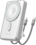 Dudao K29 10000mAh PD 20W MagSafe Powerbank fém tokkal, állvánnyal és beépített USB-C / Lightning kábelekkel - Ezüst
